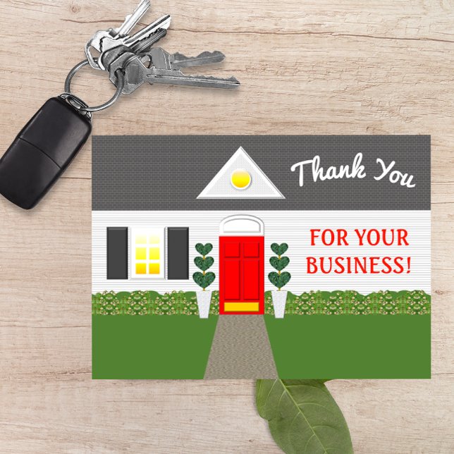 Realtor-niedliches Haus danken Ihnen zu kardieren Dankeskarte (Von Creator hochgeladen)