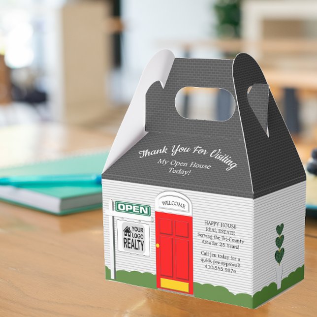 Realtor Open House Red Door White House Gefälligke Geschenkschachtel (Von Creator hochgeladen)
