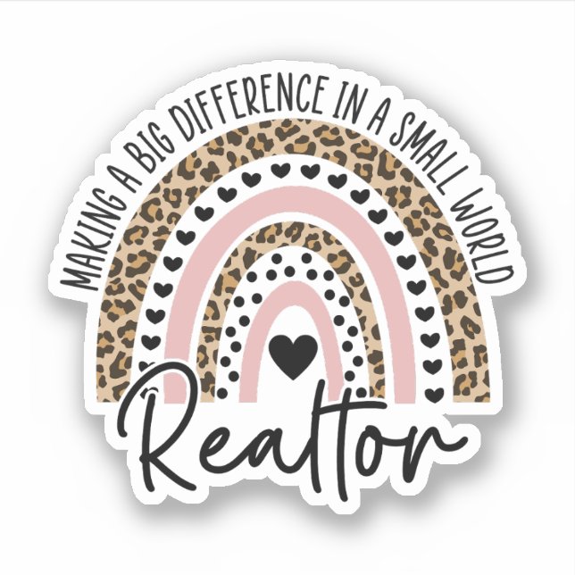 Realtor Rainbow, Real Anwesen, Realtor Gift Aufkleber (Vorderseite)