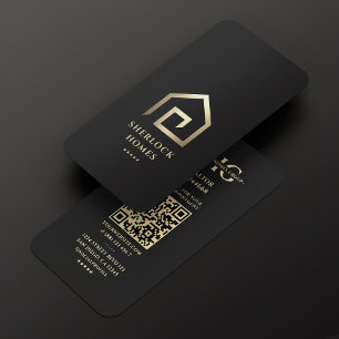 Realtor Real Anwesen Agent Black Imitats Gold Hous Visitenkarte