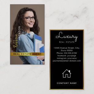 Realtor Real Anwesen Agent Foto Monogram qr hinzuf Visitenkarte