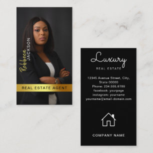 Realtor Real Anwesen Agent Foto Monogramm hinzufüg Visitenkarte