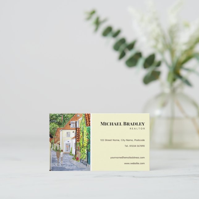 Realtor Real Anwesen Agent Property Business Card Visitenkarte (Stehend Vorderseite)