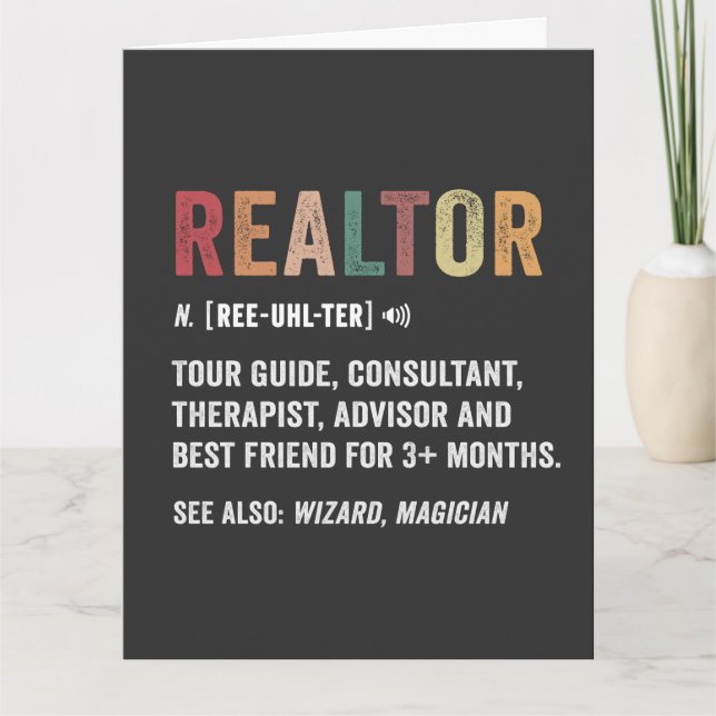 Realtor Real Anwesen Funny Quote Card Karte (Vorderseite)