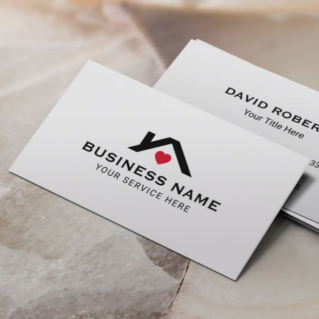 Realtor Simple House Heart Logo Real Anwesen Visitenkarte (Von Creator hochgeladen)