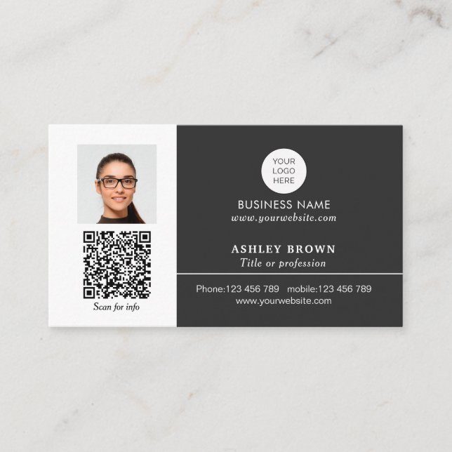 Realtor Simple Modernes Berufliches QR-Foto Visitenkarte (Vorderseite)