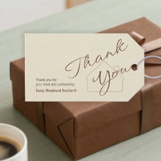 Realtor Thank You | Minimalist Script Gift Tag Geschenkanhänger