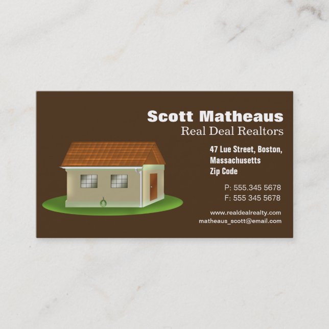 Realtty Real Anwesen Agent Business Card Visitenkarte (Vorderseite)