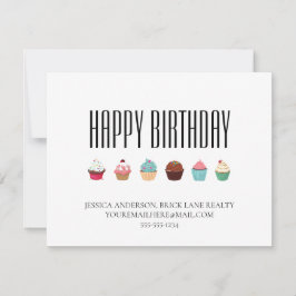 Realty Business Cupcake Happy Birthday Karte