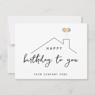 Realty Happy Birthday House Balloons Karte
