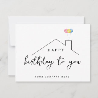 Realty Happy Birthday House Balloons Karte