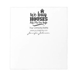 Realty We Buy Houses Real Anwesen Notepad Notizblock