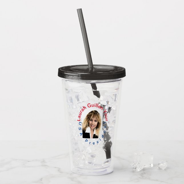 #REALUSAPRESIDENTLAURAHGUILLEN ACRYLTRINKBECHER (Vorderseite Ice)