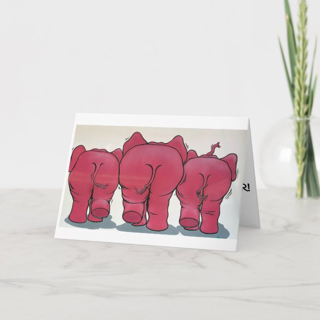 REARENDS OF ELEPHANTS=50th BIRTHDAY SPASS Karte (Vorderseite)
