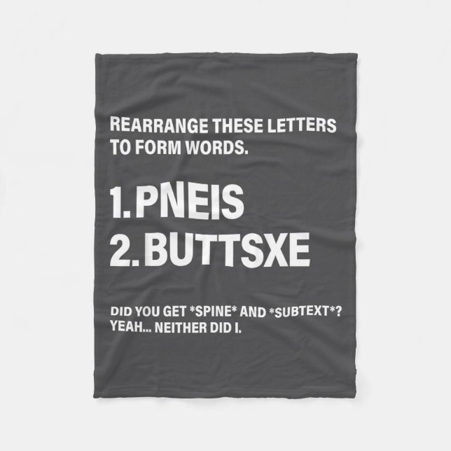 Rearrange These Letters To Form Words  Fleecedecke (Vorderseite)