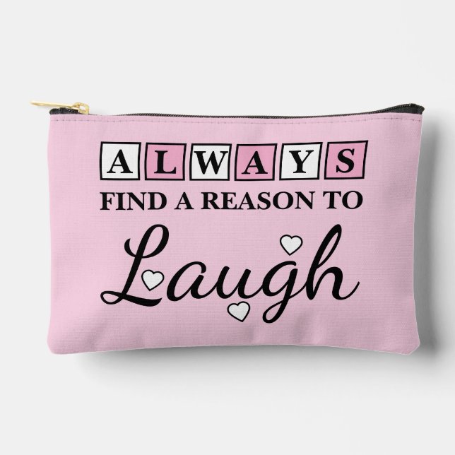 Reason to laugh white pink zubehörtasche (Vorderseite)