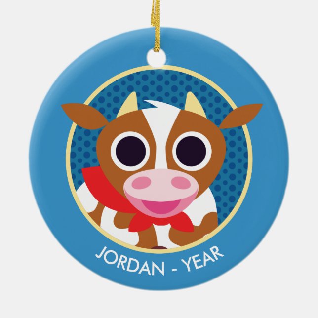 Reba die Kuh Keramik Ornament (Hinten)