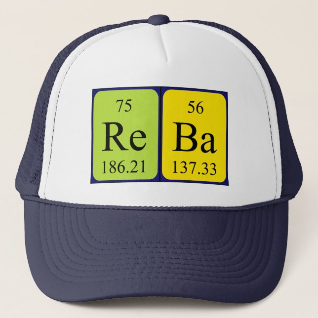 Reba Periodic Table name hat Truckerkappe (Vorderseite)