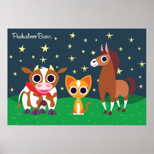 Reba, Purrl und Zora nachts Poster