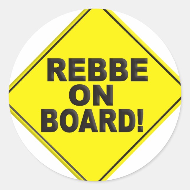 Rebbe an Bord Runder Aufkleber (Vorderseite)