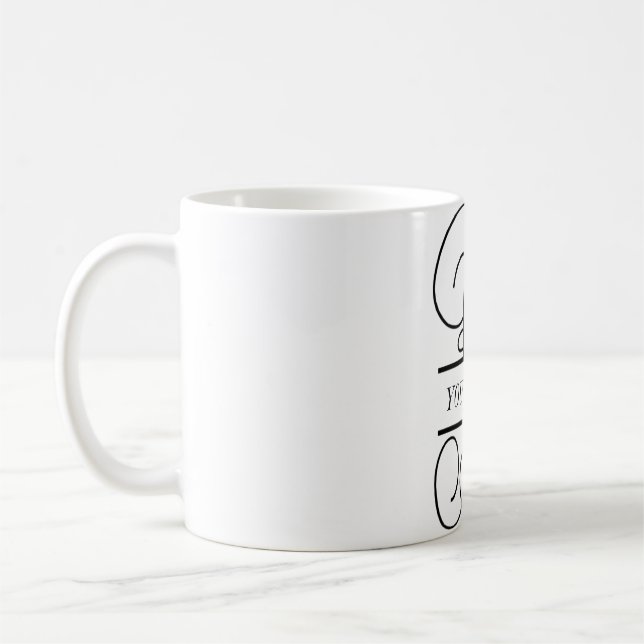 Rebe-Monogramm-Kaffee-Tasse, aufgeteiltes Kaffeetasse (Links)