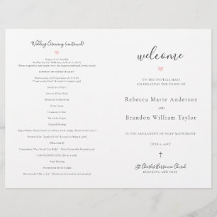 Rebecca Catholic Wedding Mass Zeremony Program