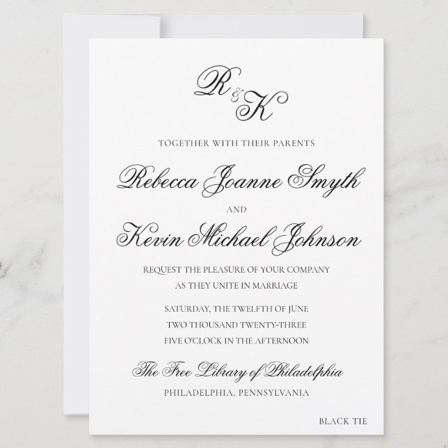 Rebecca - Classique, Faire-part de mariage Formel (Devant)