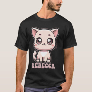 Rebecca Niedlich Kitty Cat Design für Mädchen Name T-Shirt