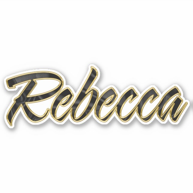 Rebecca noir lettrage autocollant sticker (Devant)