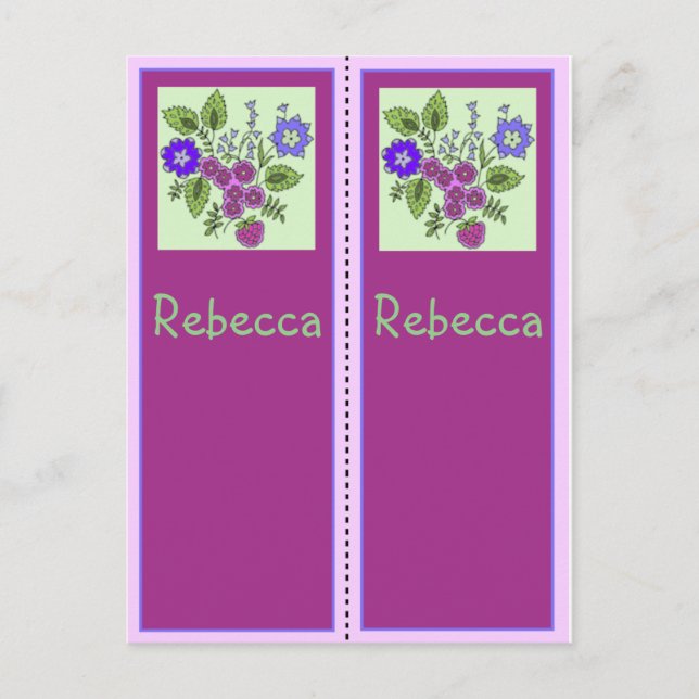 Rebecca Personalisiertes Lesezeichen Postkarte (Vorderseite)