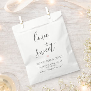 Rebecca Pink Heart Liebe ist süße Hochzeitscreme Geschenktütchen