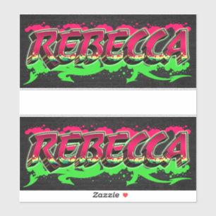 Rebecca Prénom Nom Graffiti Autocollants