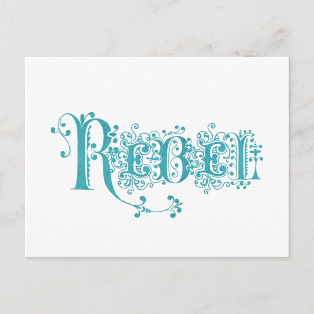 Rebel Extravagant Vintag Wordart Postkarte (Vorderseite)