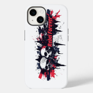 "Rebel Forever" - Kantiges Totenkopf-Grafikdesign iPhone 14 Hülle
