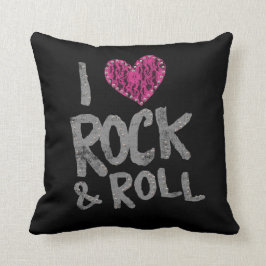 Rebel Kids Rock & Roll Pink Lace Herz Schwarz Kissen