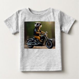 Rebel Meerkat: Leathers, Sonnenbrillen und Motorra Baby T-shirt