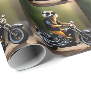 Rebel Meerkat: Leathers, Sonnenbrillen und Motorra Geschenkpapier