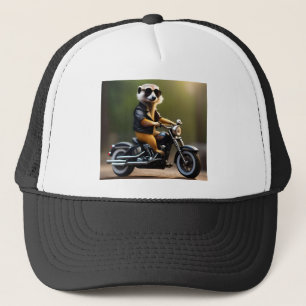 Rebel Meerkat: Leathers, Sonnenbrillen und Motorra Truckerkappe