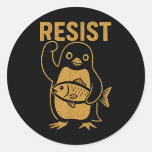 Rebel Penguin gegen Trumpf gegen Hi Runder Aufkleber