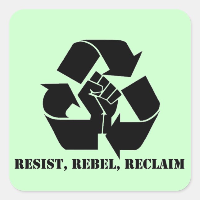 Rebel, Rebel, Reklaim Quadratischer Aufkleber (Vorderseite)