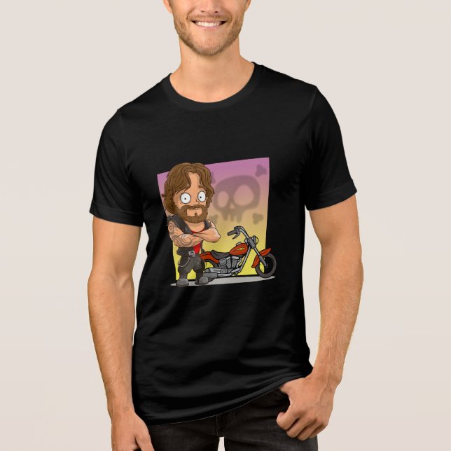 Rebel Rider Biker Graphic Tri-Blend Shirt (Vorderseite)