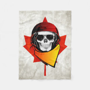 Rebel Skull erschüttert kanadische Flagge Fleecedecke