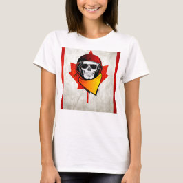 Rebel Skull erschüttert kanadische Flagge T-Shirt