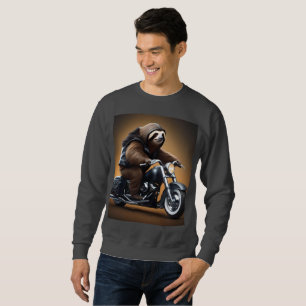 Rebel Sloth: Ein lederverkleidetes Motorrad Sweatshirt
