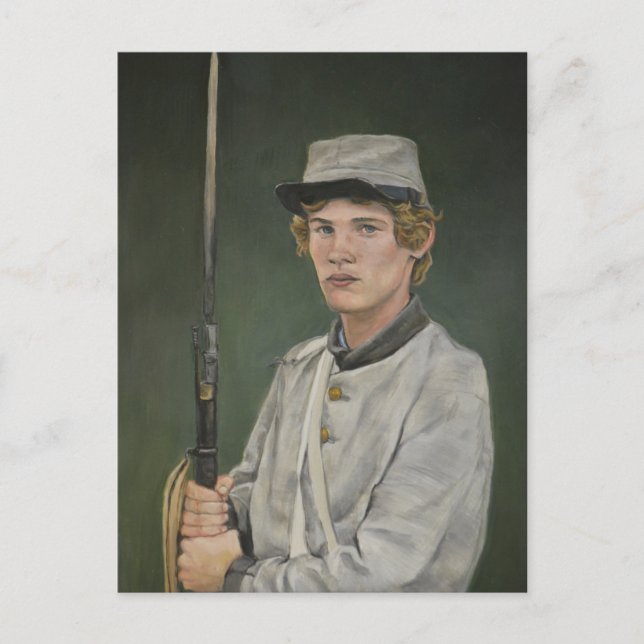 Rebel Soldier Ziviler Krieg Portrait Art Postkarte (Vorderseite)