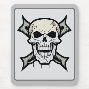 "Rebel Spirit: Skull and Crossbones Design" Mousepad