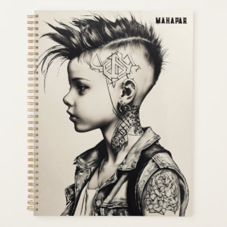 **Rebel-Tinte: Punk-Geist in Schwarz und Weiß** Planer