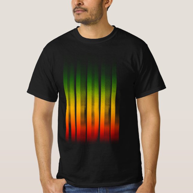 Rebel verschwommene Wirkung Typografie Rasta Regga T-Shirt (Vorderseite)