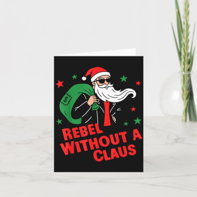 Rebel Without A Claus– Cool Santa Leather Jacket C Karte (Vorderseite)