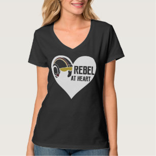 Rebell an der Hanes der Herz-Frauen Nano-V-Hals T T-Shirt